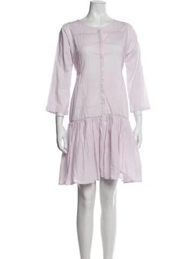 Pre-owned Merlette Scoop Neck Mini Dress In Purple