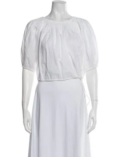 Pre-owned Merlette Scoop Neck Short Sleeve Blouse W/ Tags In Neutral