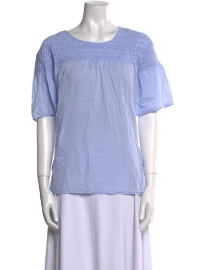 Pre-owned Merlette Scoop Neck Short Sleeve Top In Blue