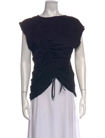 Pre-owned Merlette Scoop Neck Short Sleeve Top W/ Tags In Black