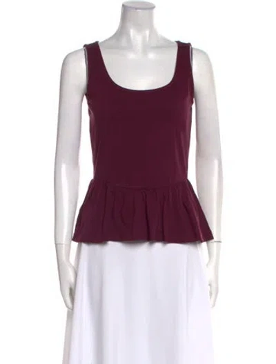 Pre-owned Merlette Scoop Neck Sleeveless Top In Burgundy