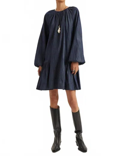 Merlette Seymour Mini Dress In Dark Wash In Blue