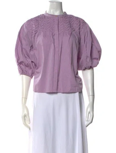 Pre-owned Merlette Short Sleeve Blouse In Purple