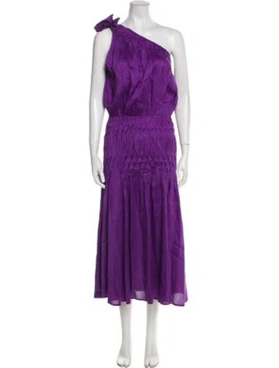 Pre-owned Merlette Silk Long Dress In Purple