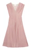 Merlette Skane Cotton Dress In Burgundy