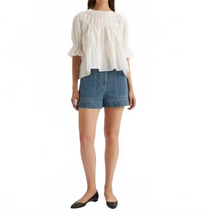 Merlette Sol Crew Neck Top In White