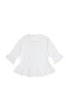 MERLETTE SOL SMOCKED COTTON-LAWN TOP