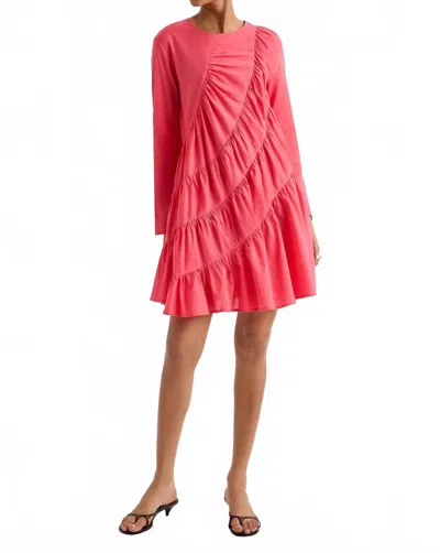 Merlette Solana Long Sleeve Mini Dress In Berry In Pink