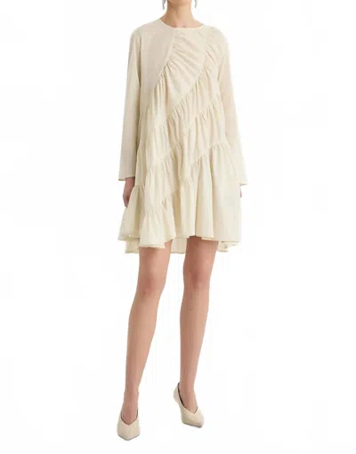 Merlette Solana Long Sleeve Mini Dress In Chalk In White