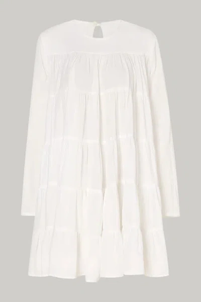 Merlette Soliman Tiered Cotton Mini Dress In White