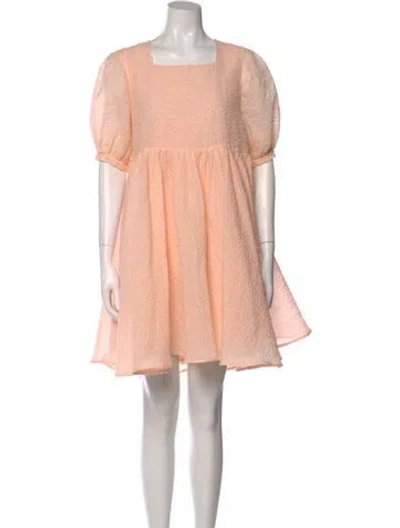 Pre-owned Merlette Square Neckline Knee-length Dress In Pink