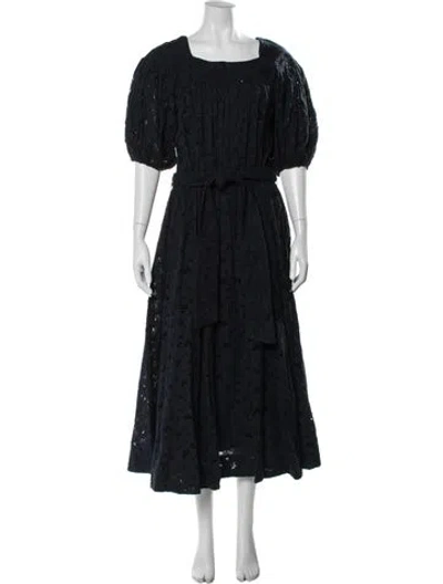 Pre-owned Merlette Square Neckline Long Dress In Blue