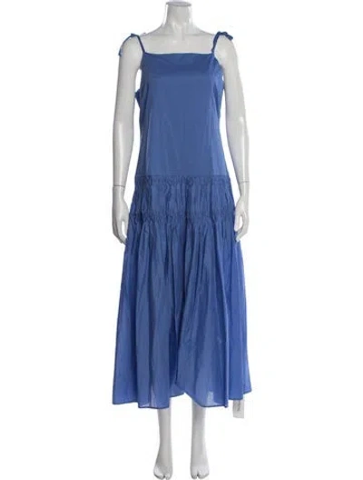 Pre-owned Merlette Square Neckline Long Dress In Blue