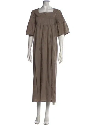 Pre-owned Merlette Square Neckline Long Dress In Grey
