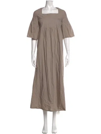 Pre-owned Merlette Square Neckline Long Dress In Neutral