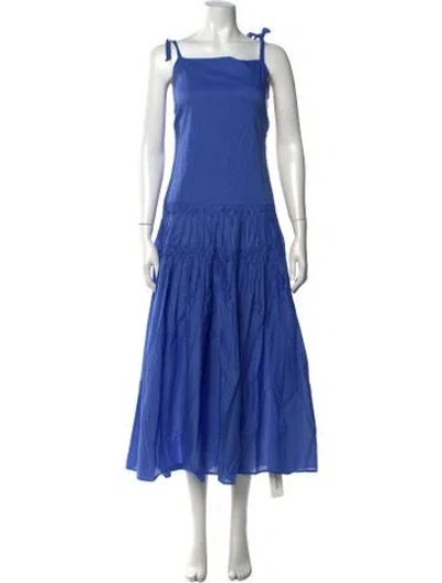 Pre-owned Merlette Square Neckline Long Dress W/ Tags In Blue