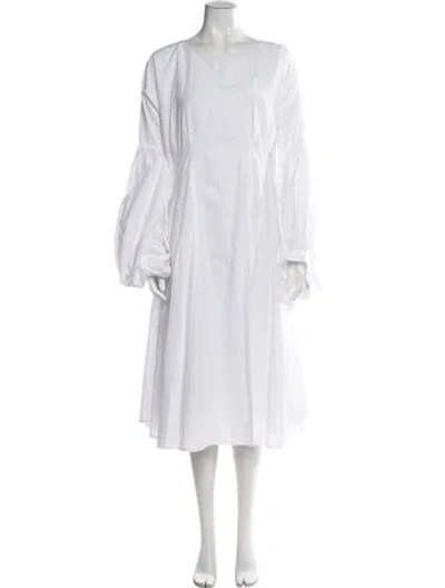 Pre-owned Merlette Square Neckline Long Dress In White