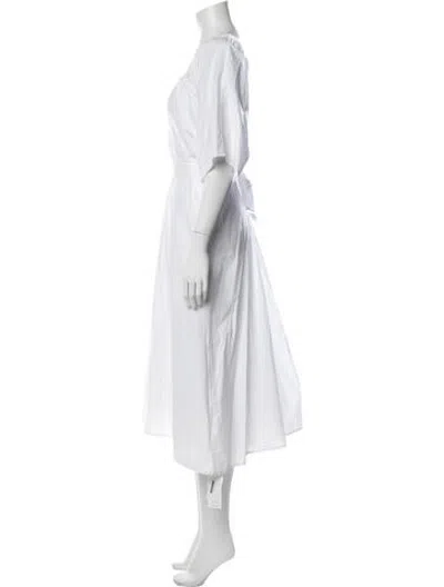 Pre-owned Merlette Square Neckline Long Dress In White
