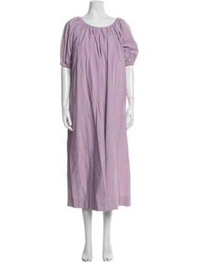Pre-owned Merlette Square Neckline Midi Length Dress In Purple