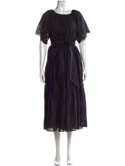 Pre-owned Merlette Square Neckline Midi Length Dress W/ Tags In Black