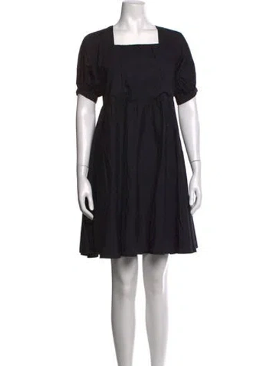 Pre-owned Merlette Square Neckline Mini Dress In Black