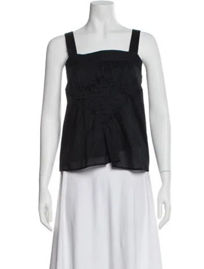 Pre-owned Merlette Square Neckline Sleeveless Blouse In Black