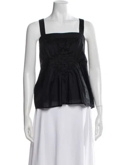 Pre-owned Merlette Square Neckline Sleeveless Blouse In Black