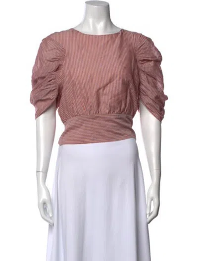 Pre-owned Merlette Striped Crew Neck Top In Pink
