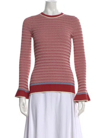 Pre-owned Merlette Striped Crew Neck Top In Red