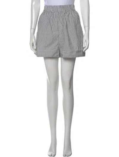 Pre-owned Merlette Striped Mini Shorts In Black