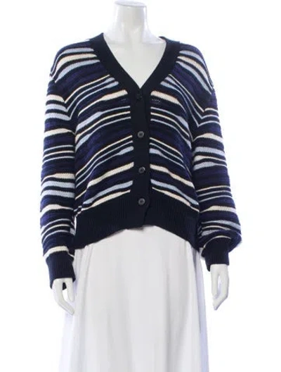 Pre-owned Merlette Striped V-neck Sweater In Blue