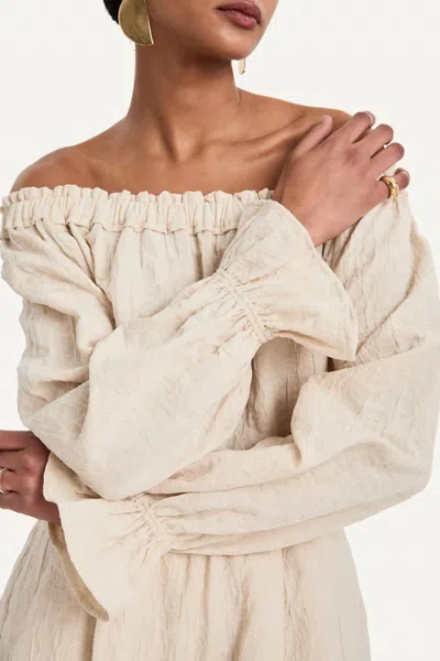 Merlette Tempus Long Sleeve Top In Off White In Neutral
