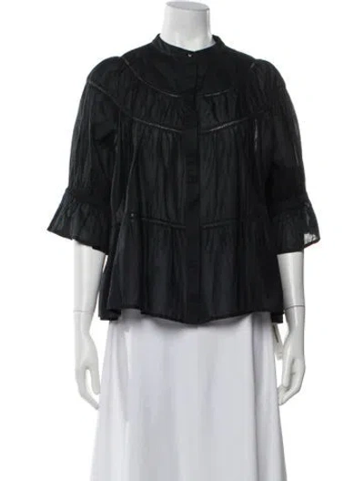 Pre-owned Merlette Three-quarter Sleeve Blouse In Black