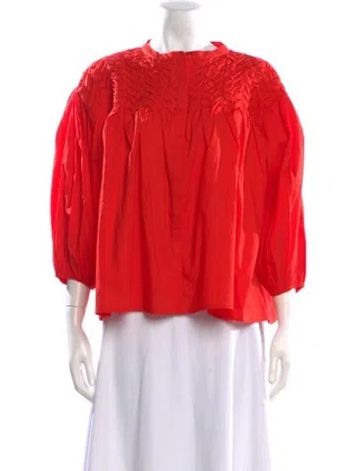 Pre-owned Merlette Three-quarter Sleeve Blouse In Orange