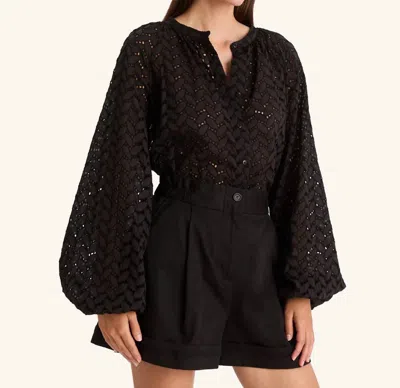 Merlette Tiana Eyelet Blouse In Black