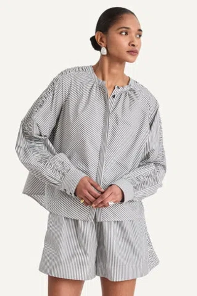 Merlette Tiana Top In Navy Yarn Dyed Stripe