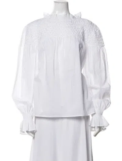 Pre-owned Merlette Tie Neck Long Sleeve Blouse W/ Tags In White