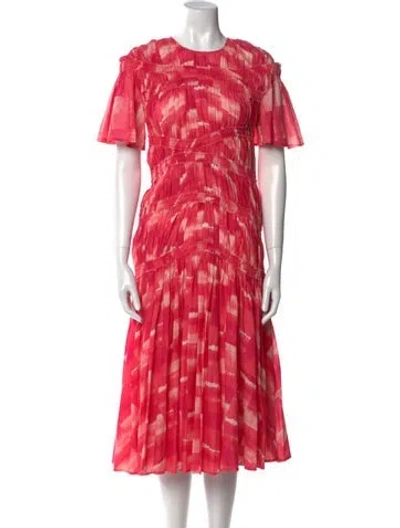 Pre-owned Merlette Tie-dye Print Midi Length Dress In Multi