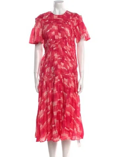 Pre-owned Merlette Tie-dye Print Midi Length Dress W/ Tags In Pink