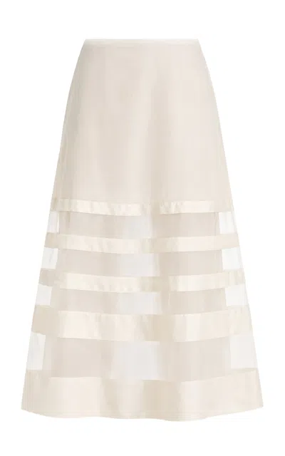 Merlette Valentina Silk Organza Skirt In Neutral