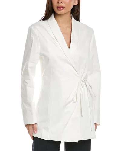 Merlette Vanda Tied-waist Wrap Jacket In White