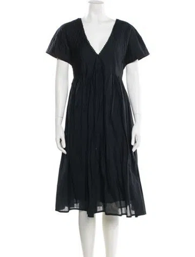 Pre-owned Merlette V-neck Knee-length Dress In Black
