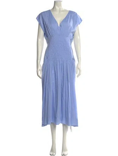 Pre-owned Merlette V-neck Long Dress In Blue