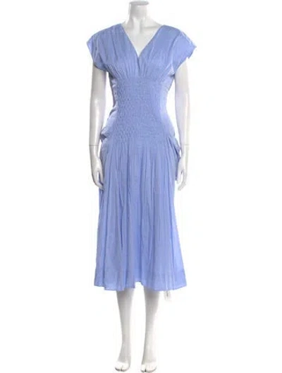 Pre-owned Merlette V-neck Long Dress In Blue