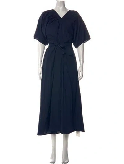 Pre-owned Merlette V-neck Long Dress In Blue