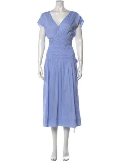 Pre-owned Merlette V-neck Long Dress In Blue