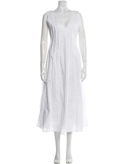 Pre-owned Merlette V-neck Long Dress W/ Tags In White
