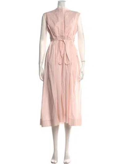 Pre-owned Merlette V-neck Midi Length Dress In Pink