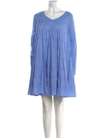 Pre-owned Merlette V-neck Mini Dress In Blue