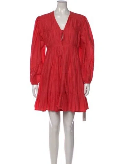 Pre-owned Merlette V-neck Mini Dress In Pink